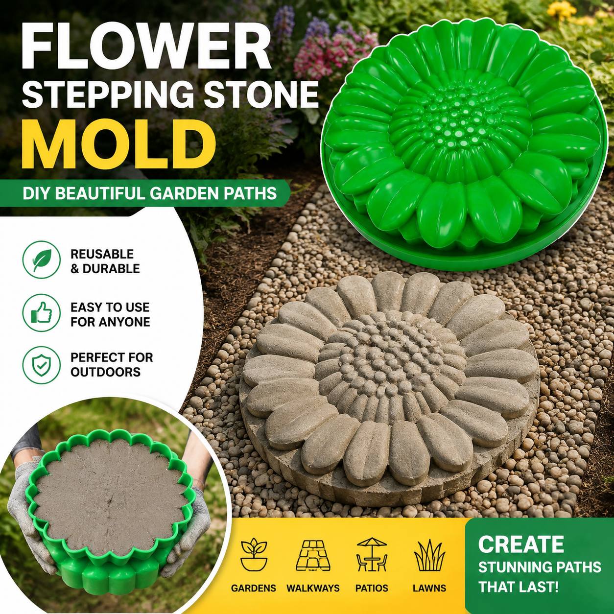 Sunflower Terrace Stone Mold S - огляд і ціна Gardening Tools Gifts